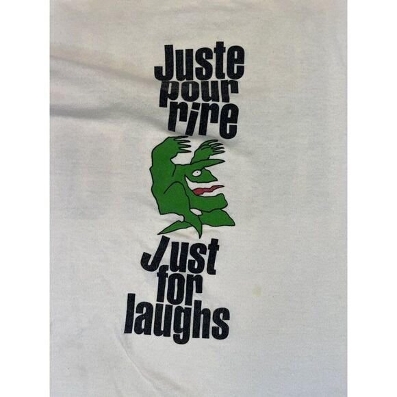 VINTAGE Roots Canada Just For Laughs Graphic T-shirt Men Large 90s Single Stitch - Picture 2 of 10